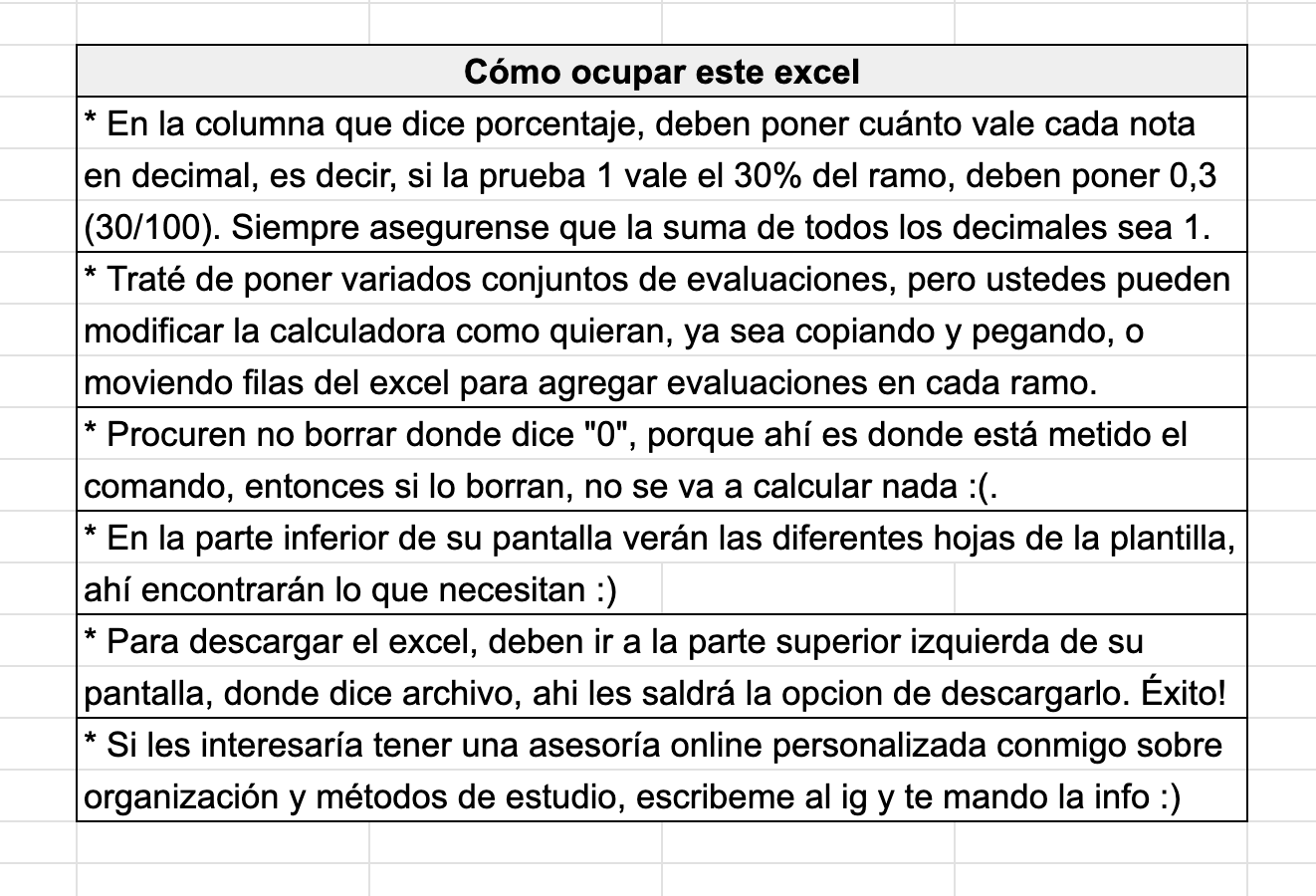 Plantilla Excel para Calcular Notas Universitarias | Ponderaciones Personalizables