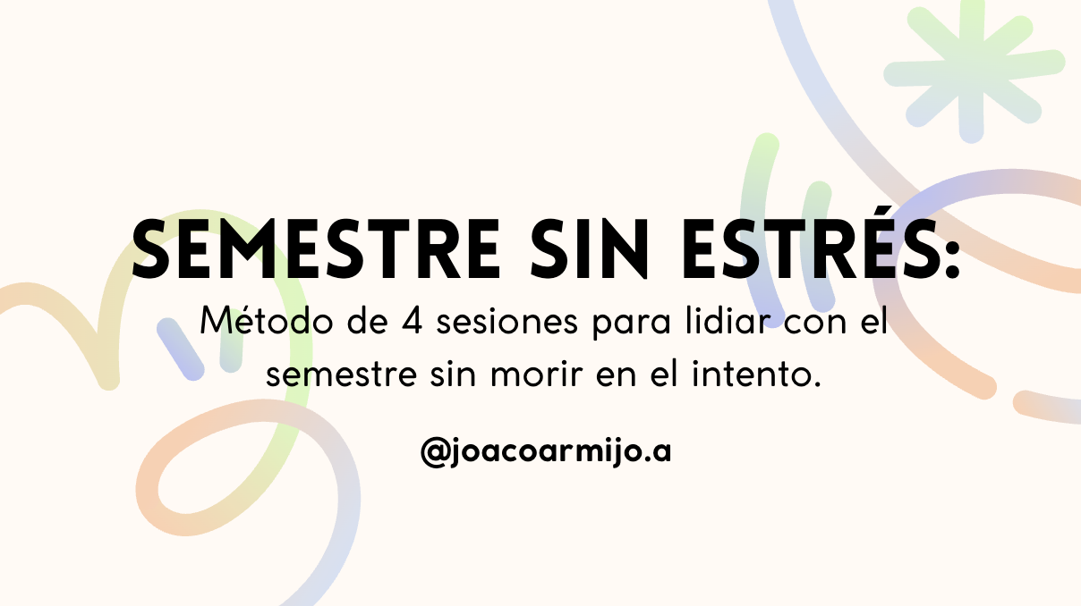 Semestre sin estrés III:  Método de 4 sesiones para lidiar con el semestre sin morir en el intento